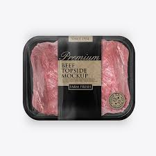 Download Beef Topside Tray Packaging Mockup Black Packaging Mockup Packaging Meat Delivery PSD Mockup Templates