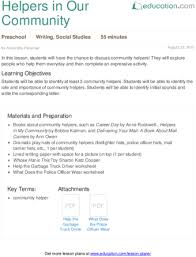 Lesson Plans For Preschool Education Com Community Helpers Lesson Plan Community Helper Lesson Lesson Plans