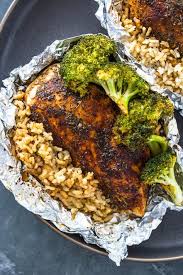 Chicken Rice And Broccoli All Done In One Delicious Foil Packet For A Healthy And Flavor Packed Dinner What S N Foil Pack Meals Healthy Recipes Foil Dinners