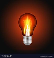 Fire In Light Bulb Royalty Free Vector Image Vectorstock