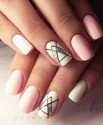 Black and blue geometric nail art design idea. 20 Shockingly Simple Geometric Nail Art Ideas You Ll Love Postris Geometric Nail Nail Designs Nails