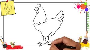 How To Draw A Chicken Hen Easy Step By Step For Kids Beginners Children Chicken Drawing Drawing For Kids Drawing Tutorials For Kids