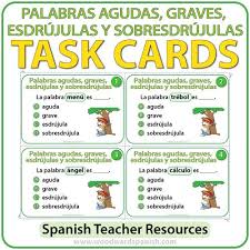 No me gusta este juego porque cuando me sale esdrújulas pongo pacífico y me sale mal pongo otra esdrújula me sale mal. Spanish Task Cards Palabras Agudas Graves Esdrujulas Y Sobresdrujulas Woodward Spanish