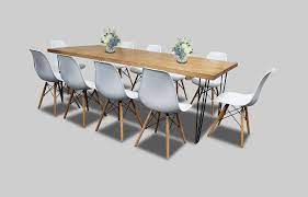 Walnut crotch veneer with optional hand painted antique mirror insets. Hairpin Grand Dining Table Black Legs Furniture Rentals In Dubai Abu Dhabi Uae