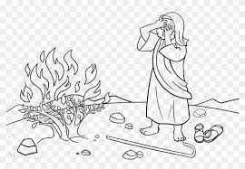 Exodus 3:2 (niv) there the angel of the lord appeared to him in flames of fire from within a bush. Moses And The Burning Bush Bible Coloring Book Child Bible Coloring Pages Moses Burning Bush Hd Png Download 1061x750 2543733 Pngfind