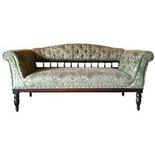 Antique furniture store with sofa and commode. Antique Sofa Oak Settee Club Style Victorian Green Velvet 19th Century At 1stdibs