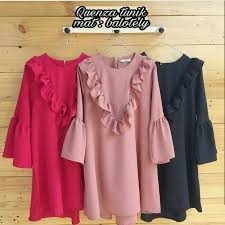Jb Quenza Tunik Warna Pink Magenta Black Harga 73 000 Bahan Blotelly Ukuran All Size Modest Fashion Hijab Girls Dresses Sewing Cotton Kurti Designs