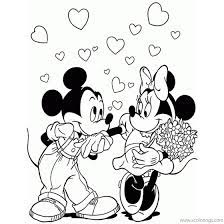 Free printable valentine's day coloring pages for kids. Disney Mickey Mouse Valentines Day Coloring Pages Kissing Hand Xcolorings Com