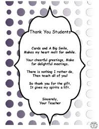 Thank you for the money. Free Gift Thank You Note Poem Teacher To Student