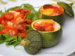 Courgettes Rondes Farcies Aux Oeufs Tomates Poivrons Et Chorizo Recette Courgette Ronde Courgette Ronde Farcie Recette Courgette Ronde