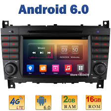 7 Quad Core 2gb Ram 4g Lte Sim Wifi Android 6 Car Dvd Player Radio For Mercedes Benz W203 C200 C220 C230 C240 C280 C55 C63 Amg Car Dvd Players Car Gps