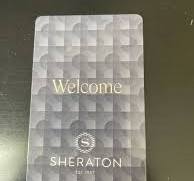 ROOM KEY CARD Hotel Card SHERATON Hotel Gold Writing Gray Back