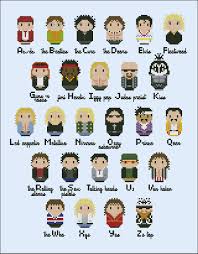 Browse and download free cross stitch patterns. Rock Music Alphabet Sampler Digital Cross Stitch Pattern