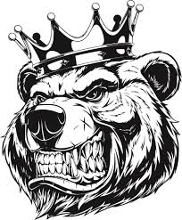 Angry Bear Clipart Vector Image Fierce Grizzly Bear Head With Crown Svg Cdr Png Eps Silhouette Instant Download Digital Clip Art Bear Tattoo Designs Grizzly Bear Tattoos Bear Clipart