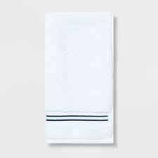 Hand towels and washcloths offer a quick and easy way to update your bathroom. Spa Hand Towel Dark Blue Stripe Threshold Signature Target