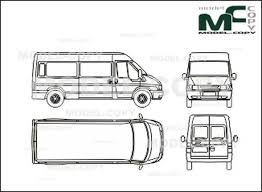 Ford Ft 330 L Transit Sombi Wheelbase Long 2000 Disegno Model Copy Blueprints Ford Ford Transit