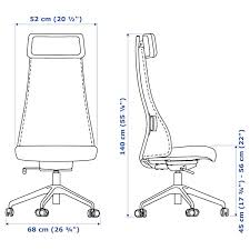 The standard desk height is 29 to 30 inches (74 to 76 centimeters). Jarvfjallet Office Chair Glose Black Ikea
