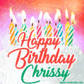 Happy Birthday Gif For Chrissy With Birthday Cake And Lit Candles Download On Funimada Com