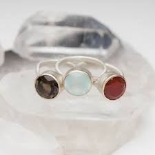 Large Gemstone Ring Sterling Silver 10k Gold Unique Mothers Rings Sterling Silver Rings Gemstone Rings