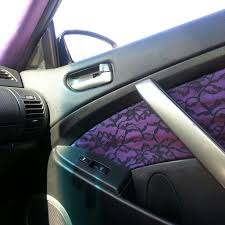 04 Infiniti G35 Coupe Car Interior Purple Iridescent Overlayed With Black Lace Girl Customed By Alicia Battilana Ig Car Interior Coupe Cars Girly Car