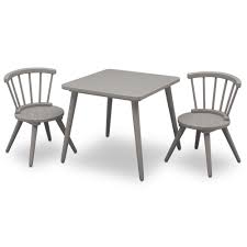 Delta Children Grey Windsor Table And 2 Chair Set Kids Table And Chairs Kids Table Chair Set Round Table And Chairs