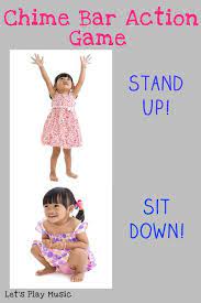 Chime Bar Action Song Stand Up Sit Down Fun Introduction To Learning Intervals Lets Play Music Music For Kids Action Songs