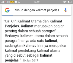 Apa Yang Di Maksud Dengan Kalimat Penjelas Brainly Co Id