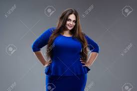 The fact that models of dresses for fat women differ in gloominess and lack of style is a myth. Happy Plus Size Model In Blue Dress Fat Woman With Long Hair Stock Photo Picture And Royalty Free Image Image 138240468