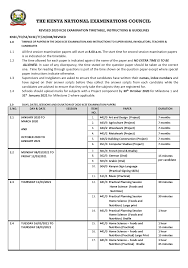 Cambridge final exam timetable june 2021. Revised 2020 2021 Kcse Timetable 14 Nov Studocu