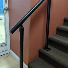 Peak aluminum railing stair post black durable powder coat porch 4 x 4 x 42 in. Interior Exterior Round Aluminum Handrail Kits Madden Industries