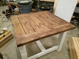 3ftx3ft Farmhouse Table White Base And Special Walnut And Weathered Gray Top Dining Table Farmhouse Table Rustic Dining Table