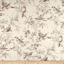 This fabric can be used for projects. French General Bird Toile Blend Bisque Bird Print Fabric Toile Fabric French General Fabric