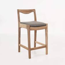 26 t set of 2 outdoor counter stool 100% olefin navy cushion solid teak frame. Curve Reclaimed Teak Counter Stool Bar Furniture Design Warehouse Nz