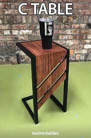 C Table Diy Slide Under Sofa Or End Table Welding And Wood Project Industrial Design Furniture Vintage Industrial Furniture Diy Industrial Furniture