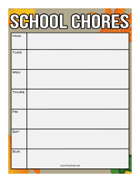 Printable Fall Classroom Chore Chart