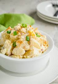 Most potato salad recipes combine cooked potatoes, chopped onion, and other vegetables, sometimes eggs, and some type we all have our favorite potato salad, but it's fun to try something a little different. Deviled Egg Potato Salad Cooking With Mamma C