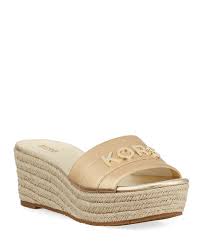 Michael Michael Kors Brady Metallic Logo Platform Sandals Neiman Marcus