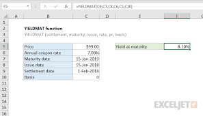 How To Use The Excel Yieldmat Function Exceljet