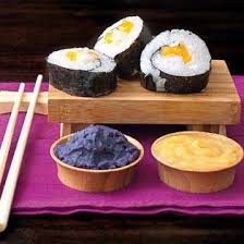 Tamis Talaga Suman Maki Roll With Ube And Langka Sauce Jackfruit Recipes Dessert Drinks Philippine Cuisine