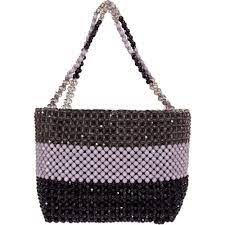 になります】 ラ リゲイル La Regale ユニセックス トートバッグ バッグ【Macrame Bead Wide Stripe Mini  Tote】Black Multi：フェルマート レース