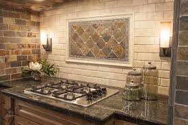 Modern Yet Rustic This Hearth Style Backsplash Features From Rustic Kitchen Backsplash Tile Rustic Kitchen Backsplash Modern Kitchen Backsplash Rustic Kitchen