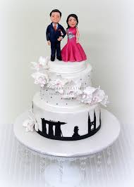 Hot air balloon designer fondant cake. Engagement Cakes D Cake Creations