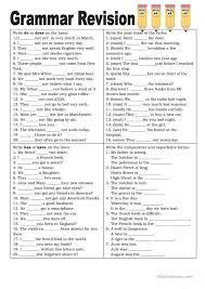 Grammar Revision Worksheet Students Are To Follow The Directions On The Worksh In 2020 English Grammar Exercises Teaching English Grammar English Grammar