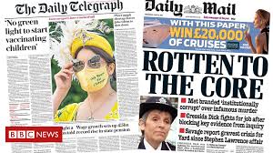 Bbc lies ruined my mother's life, is the daily mail's main headline, as it calls his intervention profound and explosive on a day of shame for the corporation. Newspaper Headlines No Green Light To Jab Kids And Met Police Rotten Bbc News