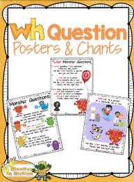 wh question posters chants anchor charts wh questions