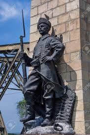 The anghel saligny bridge (formerly king carol i bridge) is a railroad truss bridge in romania, across the danube river, connecting the regions of muntenia and dobruja. Dorobantul Statue At Anghel Saligny Bridge Formerly King Carol I Bridge Spans The Danube Near Cernavoda Romania May 2017 Stock Photo Picture And Royalty Free Image Image 93038388