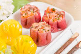 Jiaozi Har Gow And Siu Mai Chinese Colourful Steamed Dumplings Traditional Dim Sum Set Stock Photo Picture And Royalty Free Image Image 49346751
