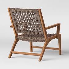Lena Wood Rope Patio Chair With Ottoman Gray Project 62 In 2020 Patio Chairs Contemporary Adirondack Chairs Chair