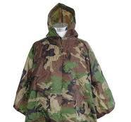 US ARMY STYLE WOODLAND CAMO RIP-STOP WET WEATHER PONCHO