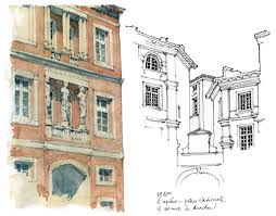 Montauban Juillet 2016 Building Illustration Architecture Sketch Architecture Drawing